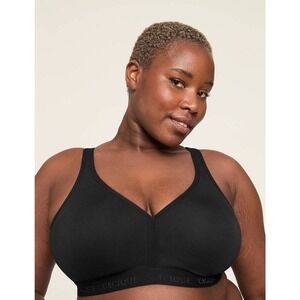 Cacique 42C Unlined Full Coverage No Wire Wireless Bra Lane Bryant‎ Womens Black